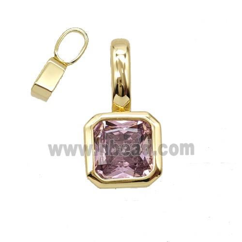 Copper Pendant Pave Crystal Glass Gold Plated