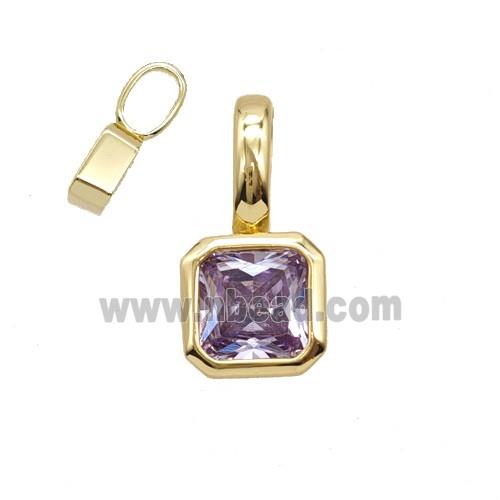 Copper Pendant Pave Crystal Glass Gold Plated
