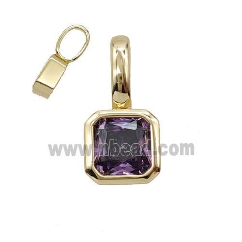 Copper Pendant Pave Crystal Glass Gold Plated
