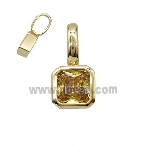 Copper Pendant Pave Crystal Glass Gold Plated