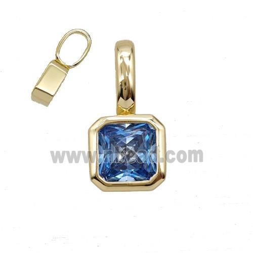 Copper Pendant Pave Zircon, Gold Plated