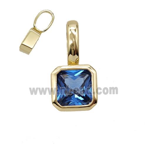 Copper Pendant Pave Crystal Glass Gold Plated