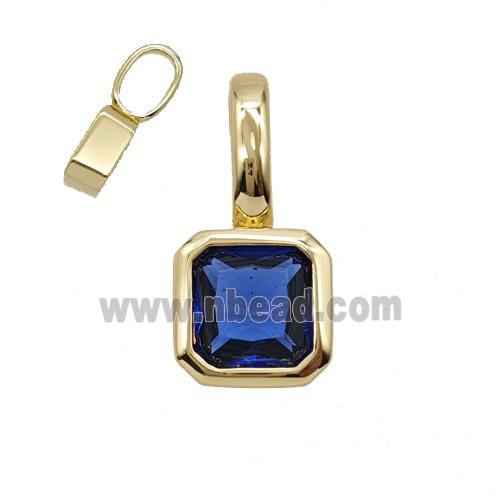 Copper Pendant Pave Crystal Glass Gold Plated