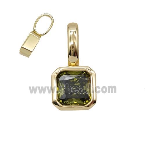 Copper Pendant Pave Crystal Glass Gold Plated