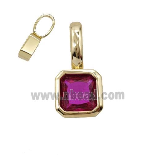 Copper Pendant Pave Crystal Glass Gold Plated