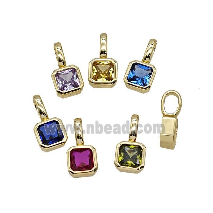 Copper Pendant Pave Crystal Glass Gold Plated Mixed