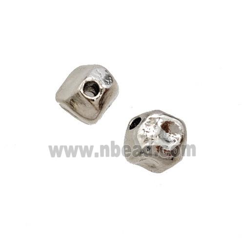 Copper Beads Freeform Platinum Plated