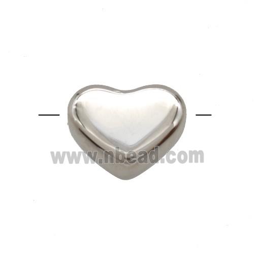 Copper Heart Beads Platinum Plated