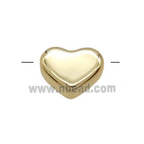 Copper Heart Beads Gold Plated