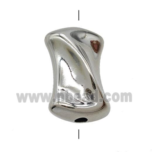 Copper Twist Beads Platinum Plated