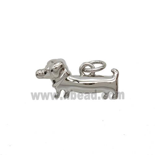 Copper Dog Pendant Platinum Plated