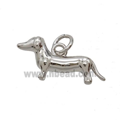 Copper Dog Pendant Platinum Plated