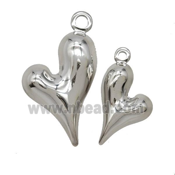 Copper Heart Pendant Platinum Plated