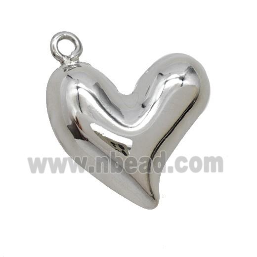 Copper Heart Pendant Platinum Plated