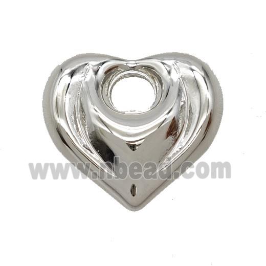 Copper Heart Pendant Platinum Plated