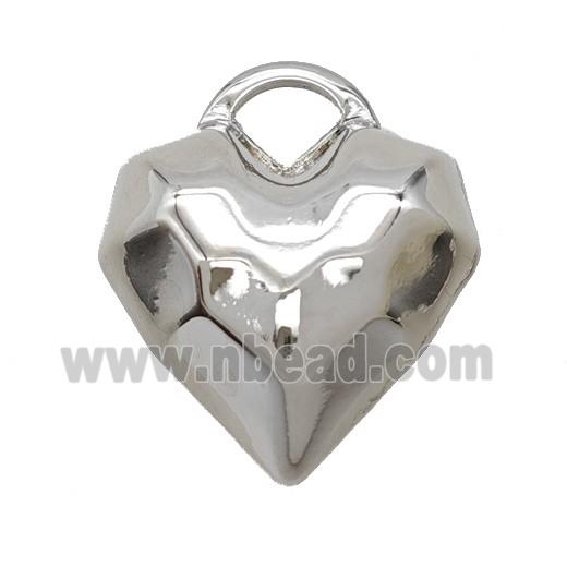 Copper Heart Pendant Platinum Plated