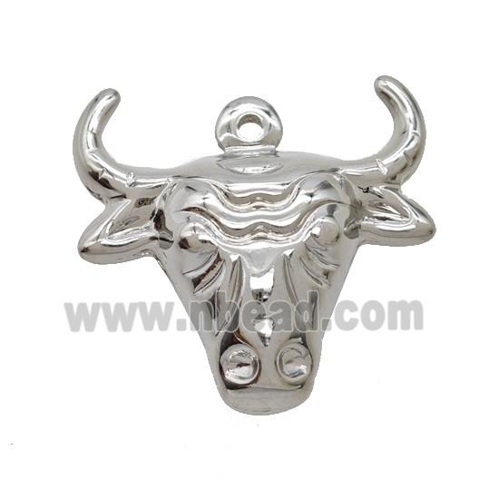 Copper Bullhead Pendant Platinum Plated