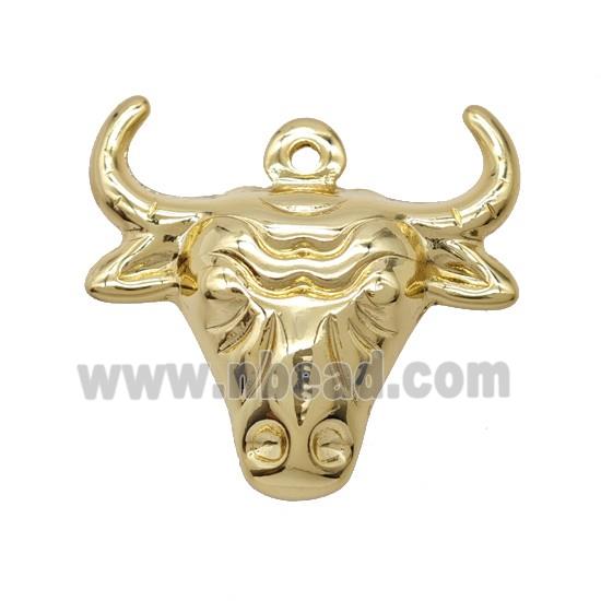 Copper Bullhead Pendant Gold Plated