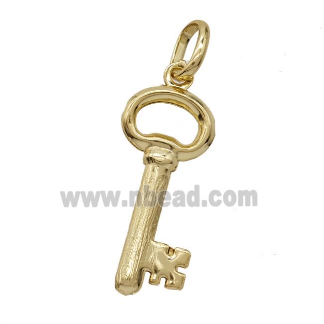Copper Key Pendant Brushed Gold Plated