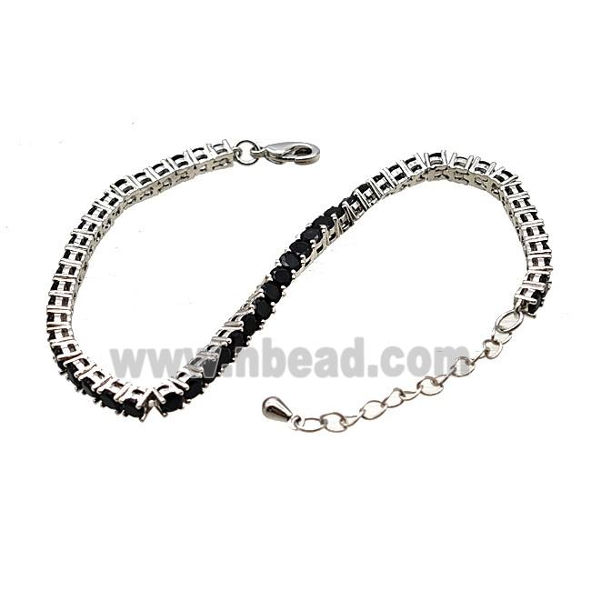 Copper Bracelet Pave Crystal Glass Platinum Plated