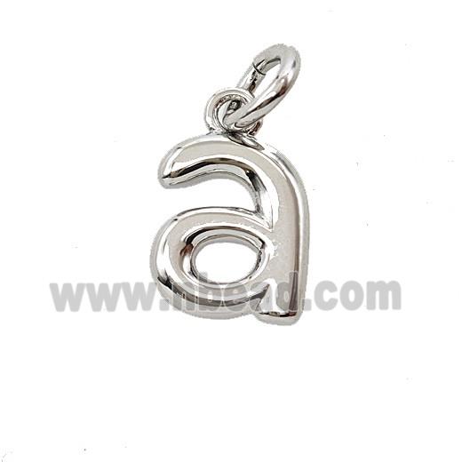 Copper Letter-a Pendant Platinum Plated