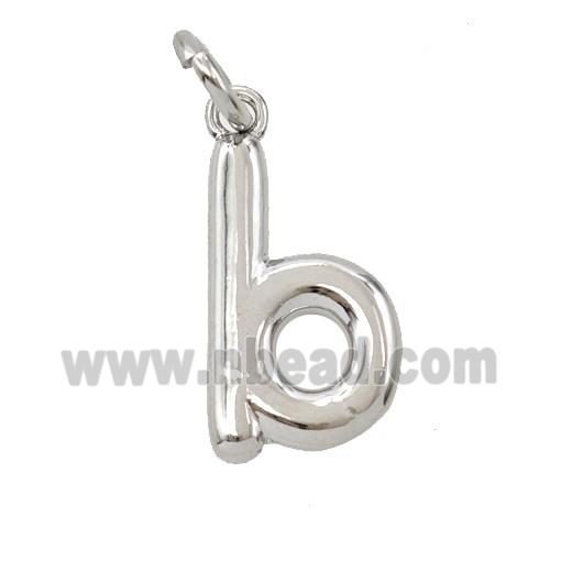 Copper Letter-b Pendant Platinum Plated