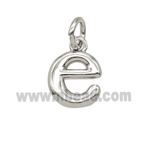 Copper Letter-e Pendant Platinum Plated