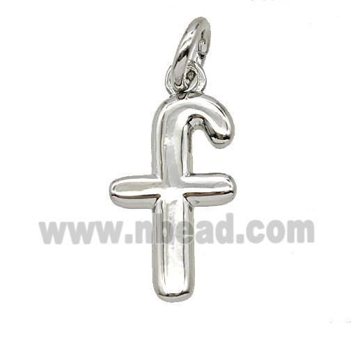 Copper Letter-f Pendant Platinum Plated