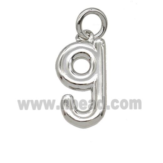 Copper Letter-g Pendant Platinum Plated