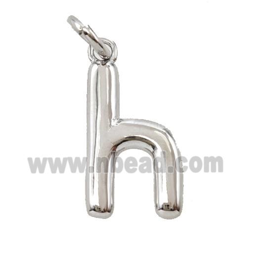 Copper Letter-h Pendant Platinum Plated