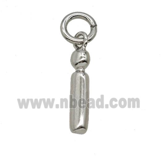Copper Letter-i Pendant Platinum Plated
