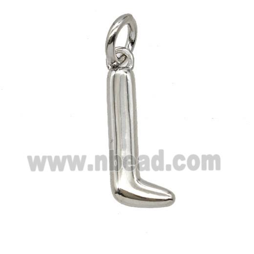 Copper Letter-l Pendant Platinum Plated