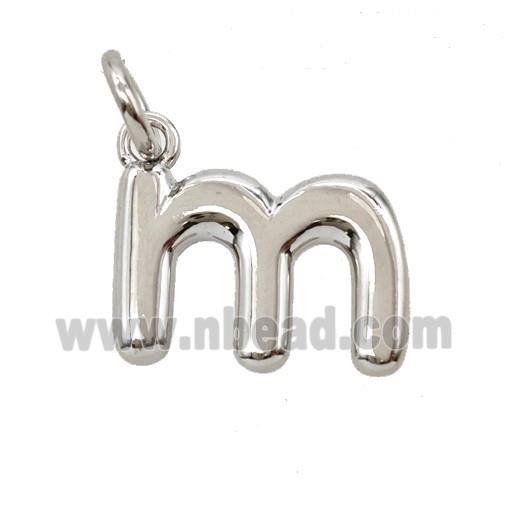 Copper Letter-m Pendant Platinum Plated