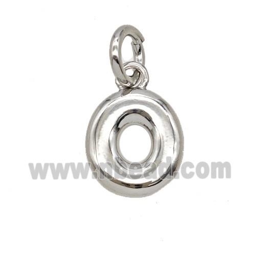 Copper Letter-o Pendant Platinum Plated