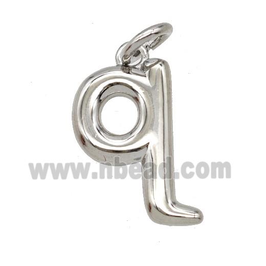 Copper Letter-q Pendant Platinum Plated