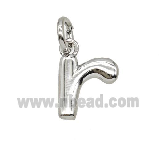 Copper Letter-r Pendant Platinum Plated