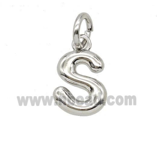 Copper Letter-s Pendant Platinum Plated