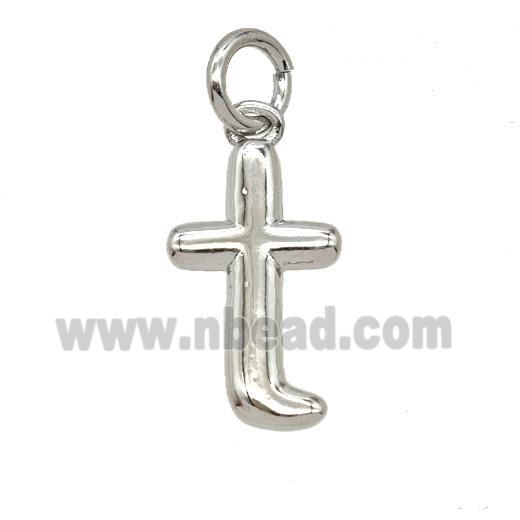 Copper Letter-t Pendant Platinum Plated