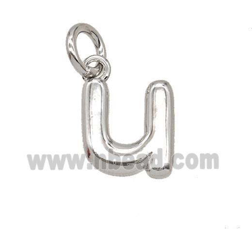 Copper Letter-u Pendant Platinum Plated