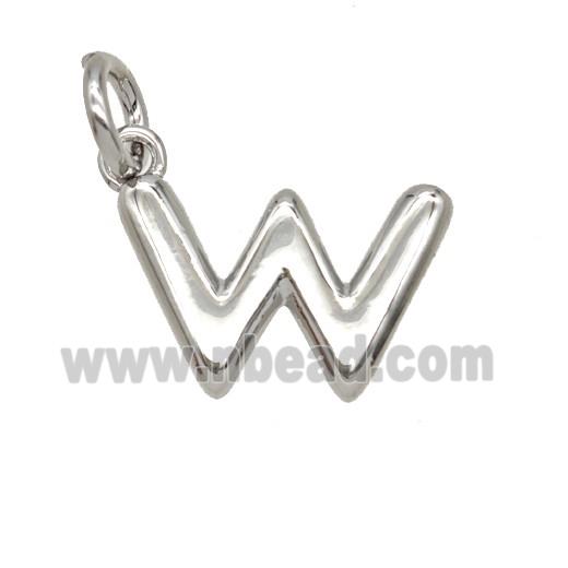 Copper Letter-w Pendant Platinum Plated