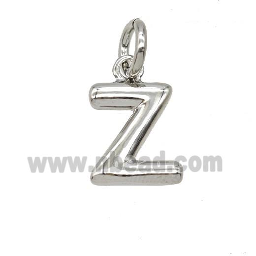 Copper Letter-z Pendant Platinum Plated
