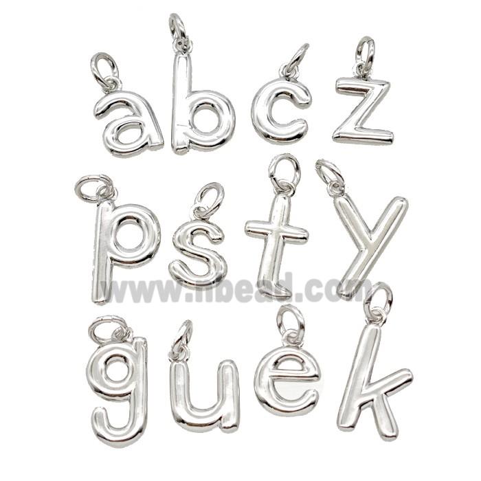 Copper Letter Pendant Platinum Plated Mix Alphabet