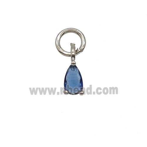 Blue Crystal Glass Teardrop Pendant