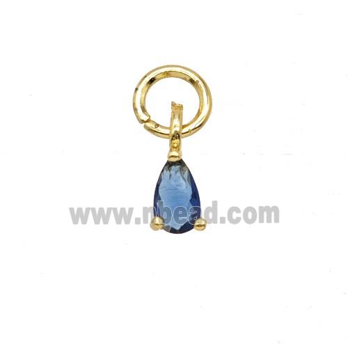 Blue Crystal Glass Teardrop Pendant