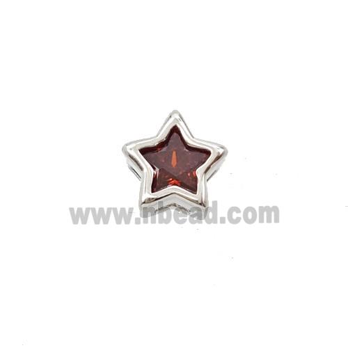 Red Crystal Glass Star Beads