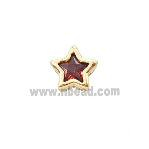 Red Crystal Glass Star Beads