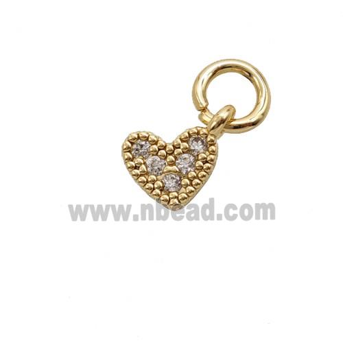 Copper Heart Pendant Pave Zirconia Gold Plated