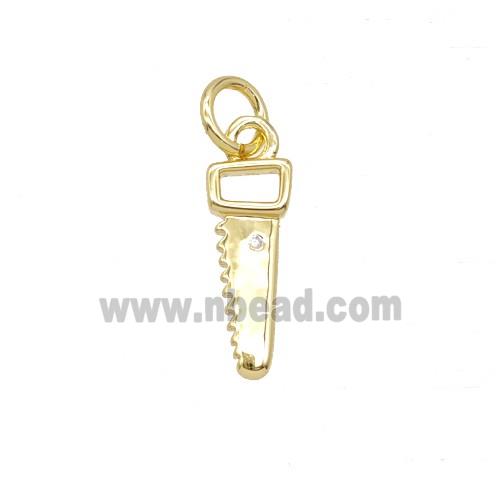 Copper Chainsaw Pendant Gold Plated