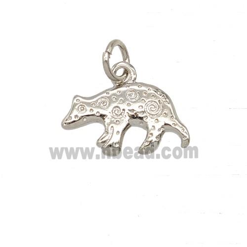 Copper Dog Pendant Platinum Plated