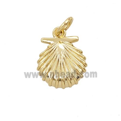 Copper Scallop Shell Pendant Gold Plated